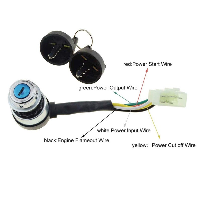 WOOSTAR 5 Pin Ignition Key Switch Replacement for 50cc 70cc 90cc 110cc 125cc 150cc 200cc 250cc Dune Buggy Go Kart ATV 4 Wheeler Quad - Image 3